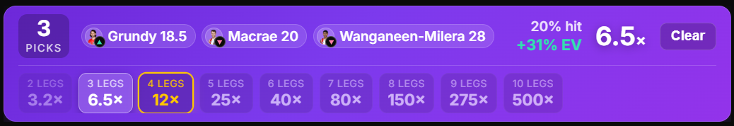 DegenToPro Pick'em — multiplier builder