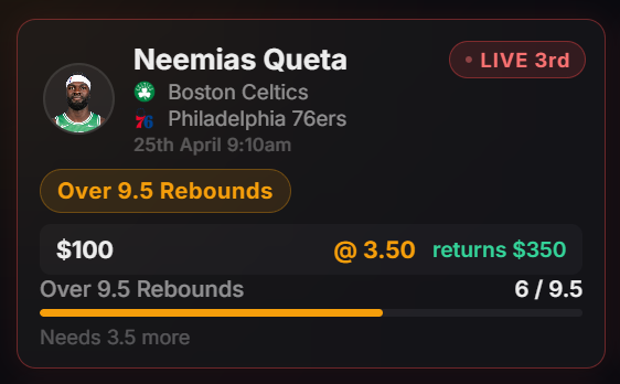 Live bet tracking — trailing the line