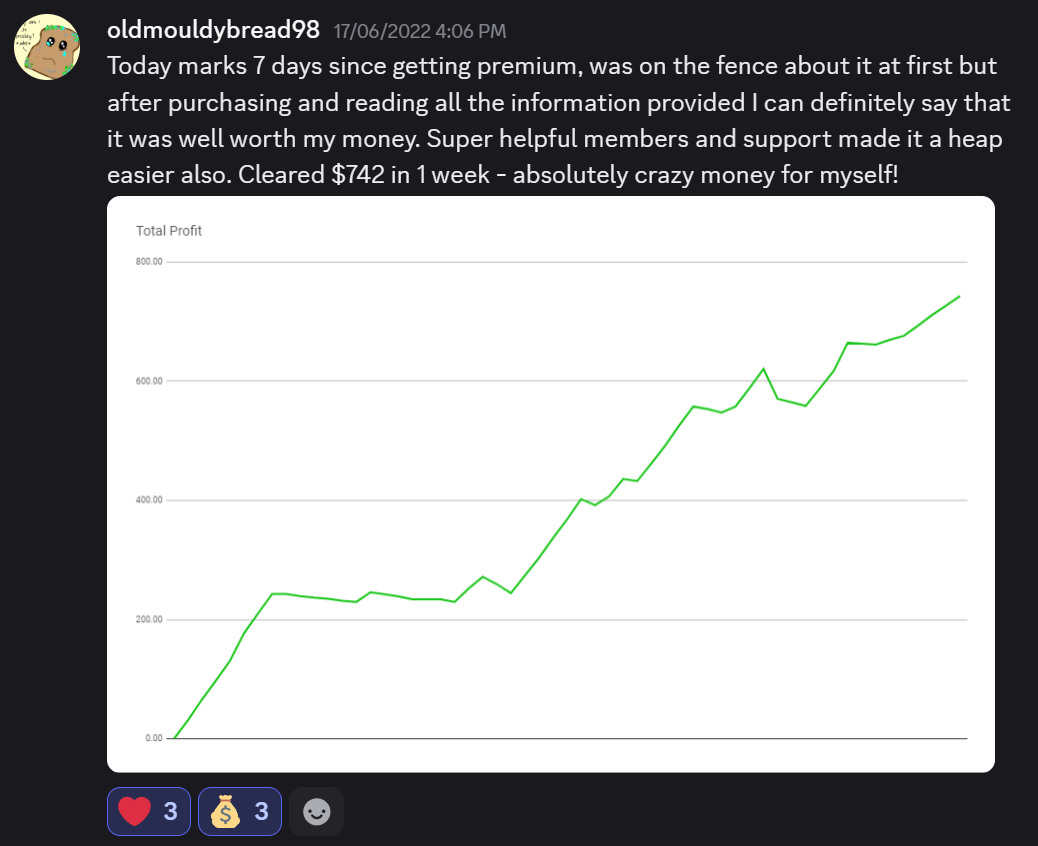 Verified DegenToPro member profit — posted in Discord