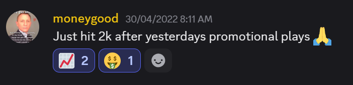 Verified DegenToPro member profit — posted in Discord