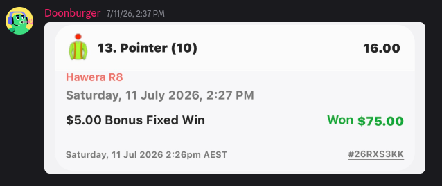 Member win posted in the DegenToPro Discord