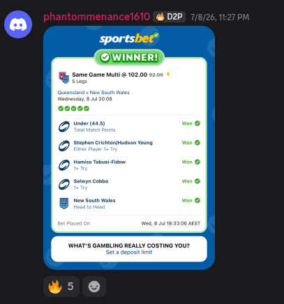 Member win posted in the DegenToPro Discord