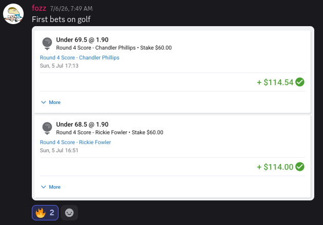 Member win posted in the DegenToPro Discord